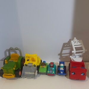 Little people fisher price lot of 6 vehicles different sizes one makes noise